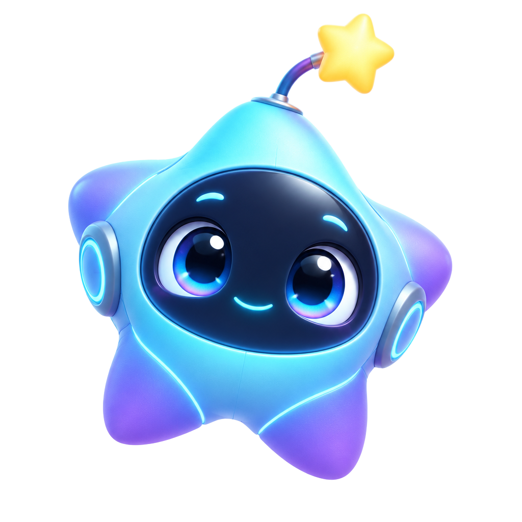 Wondi, the friendly star-shaped guide
